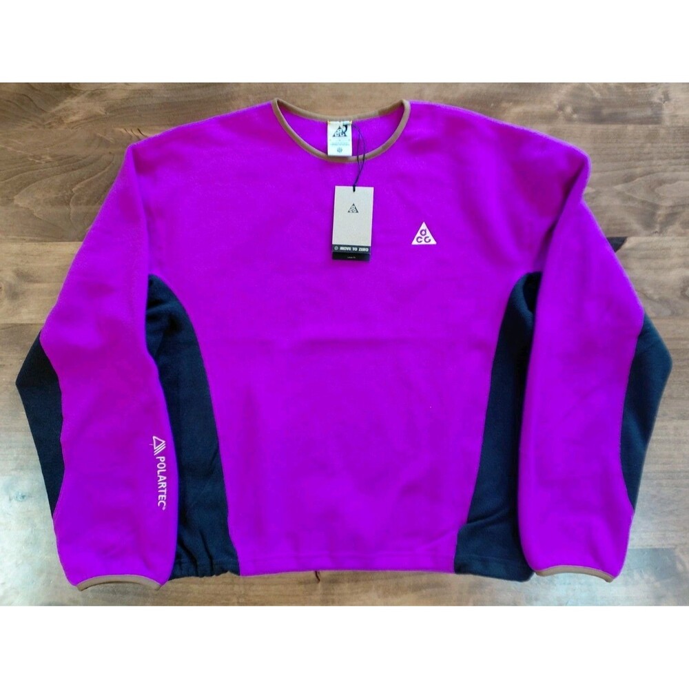 Nike ACG Wolf Tree Men's M Vivid Purple Polartec Fleece Sweatshirt HV1117–551
